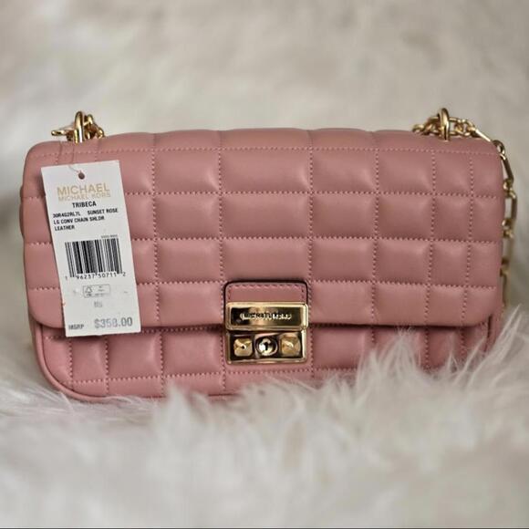 Michael Kors Pink Quilted Leather Bag - Picture 1 of 6